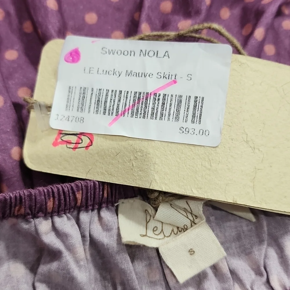 Letmebe Women's cotton skirt Fit and flare polka dot purple tan black Size Small
